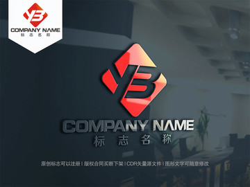 YB字母logo设计