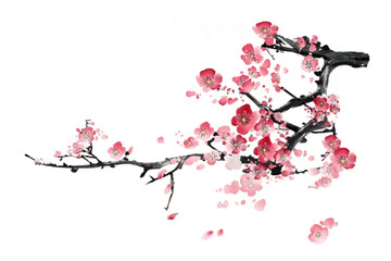 水墨畫梅花