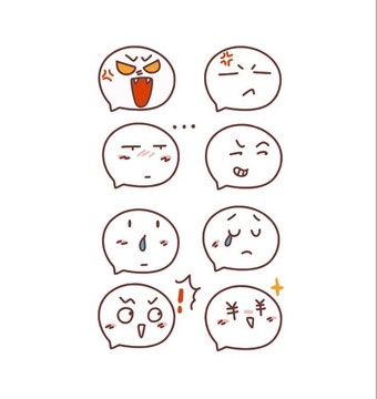 表情包手賬簡筆畫矢量