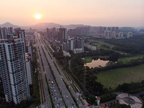 江门北环路落日