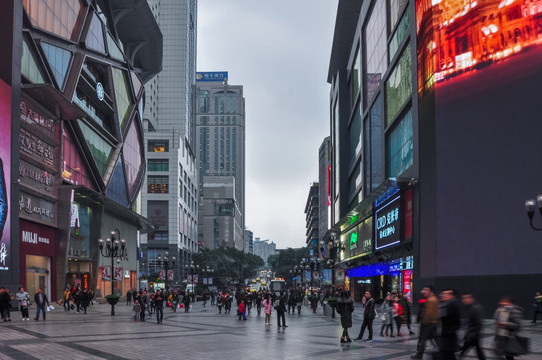 重庆解放碑街景