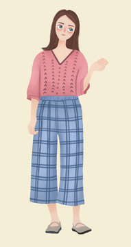 手繪女孩美女插畫