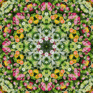 鮮花拼花背景圖案素材