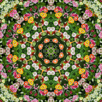 鮮花拼花背景圖案素材