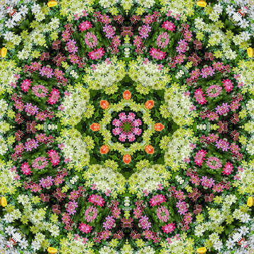 鮮花拼花背景圖案素材