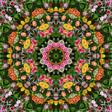 鮮花拼花背景圖案素材