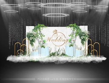 白色主題婚禮迎賓區(qū)