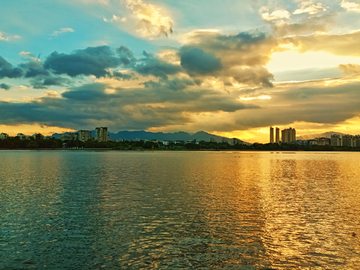 福州闽江夕阳晚霞