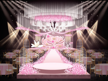 粉色婚禮儀式區(qū)