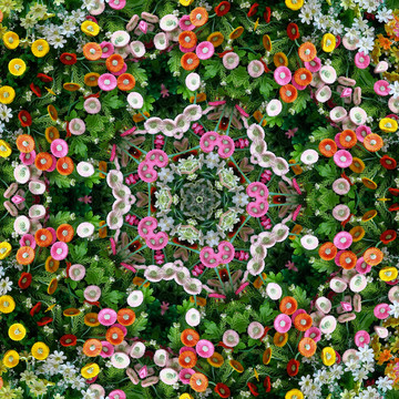 花卉拼花背景圖案素材