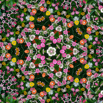 花卉拼花背景圖案素材