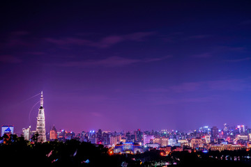 宝石山杭州夜景全景