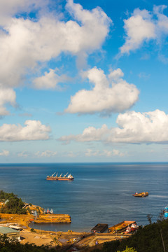 蓝天白云大海海岛