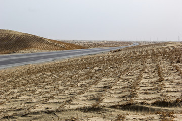 沙漠公路草方格