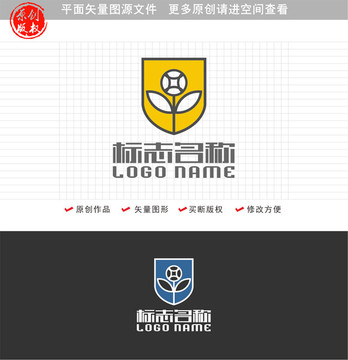 盾花朵銅錢標(biāo)志