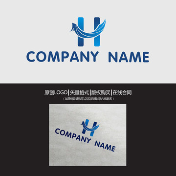 H字母龍logo