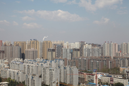 鸟瞰西安城市风光