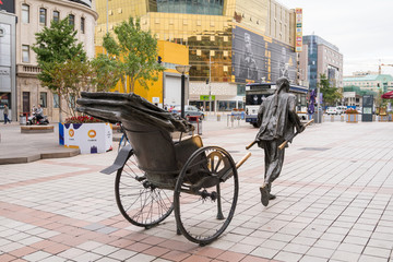北京城市雕塑拉人力车雕塑