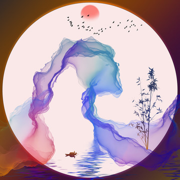 水墨畫意境山水