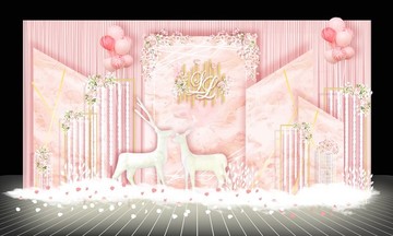 粉色浪漫幾何婚禮主題背景設(shè)計