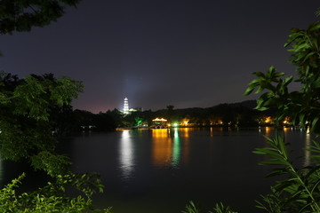 惠州西湖夜色全景