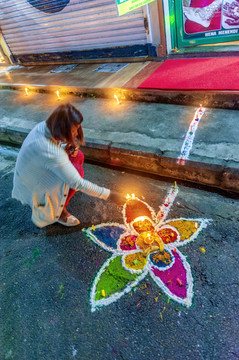 尼泊尔燃灯节拉克西米女神节