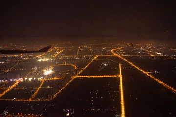 航拍上海夜景灯光