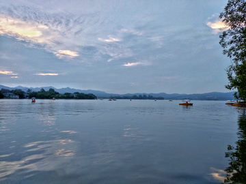 杭州西湖暮色风景