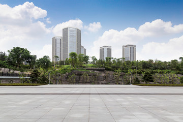 空旷的广场在重庆数字经济产业园