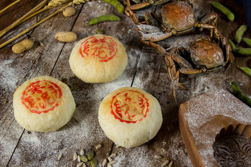 中秋节酥皮鲜花月饼