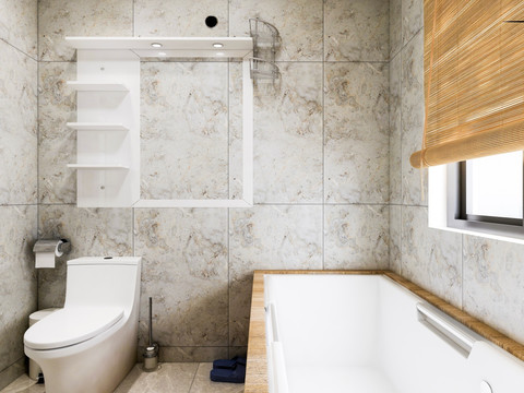 现代浴室浴缸设计效果图