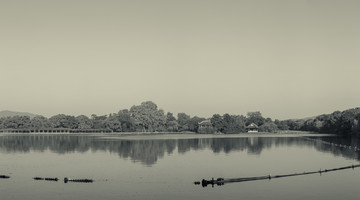 西湖美景黑白老照片