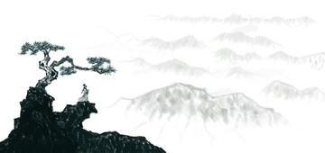 禪意意境山水畫