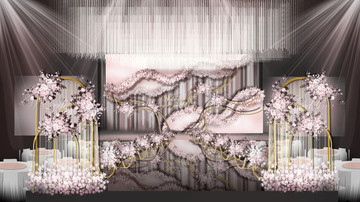 簡(jiǎn)約粉色舞臺(tái)