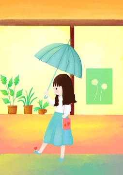 打傘女孩
