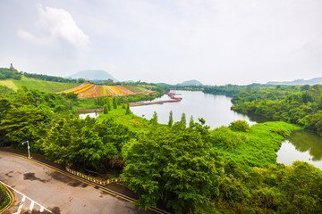 遥望东部华侨城湿地花园