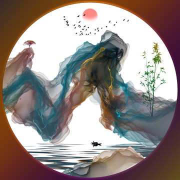水墨畫意境山水