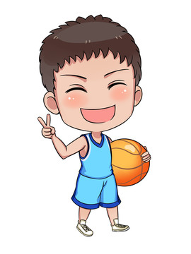 手繪卡通籃球男孩漫畫(huà)