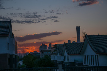 城市夕阳晚霞