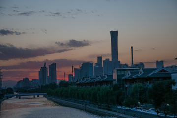 城市夕阳风光