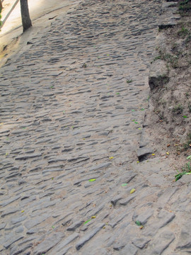 杨家岭碎石头铺过的上坡路