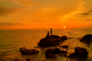 夕阳海钓