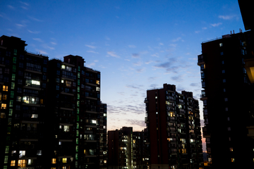 小区夜景素材