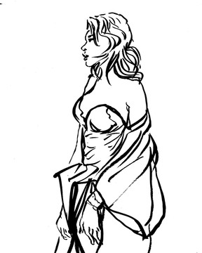 手繪美女