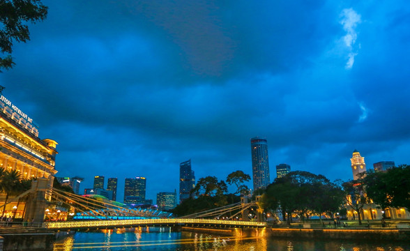 新加坡都市夜景风光