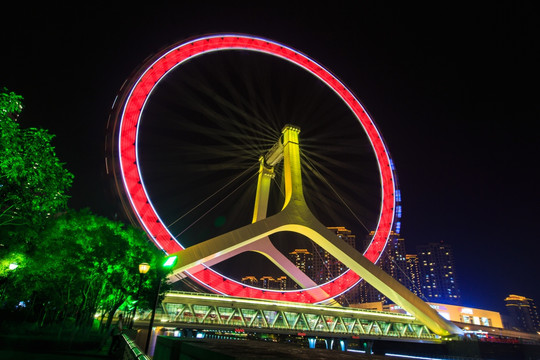 天津之眼城市夜景