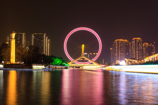 天津之眼城市夜景