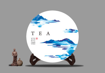 白茶普洱茶茶饼设计