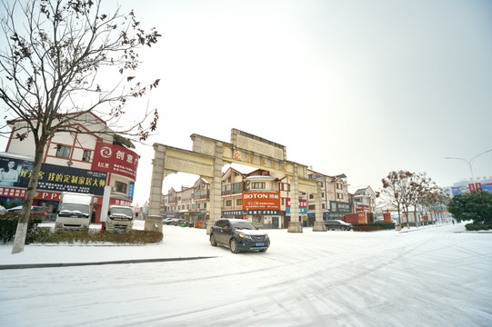 街道雪景