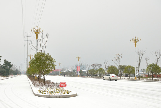 道路雪景